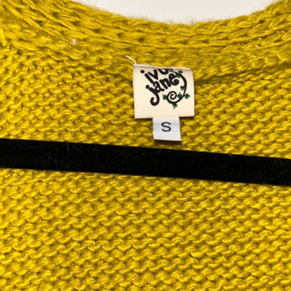 Chartreuse Santa cardigan size small - Picture 7 of 9